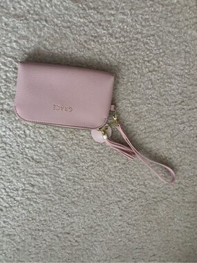 Grace Blush Pink Tassel Wristlet Wallet